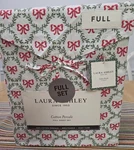 Laura Ashley Full Sheet Set Bow Trellis Red 4PC Cottage Holiday Green Farmhouse. Fixed Price $40.00.