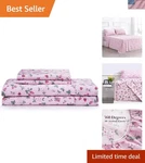 Elegant Floral Queen Sheet Set - 100% Cotton, Deep Pocket For 16" Mattress. Fixed Price $95.39.