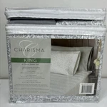Charisma King 6-PC Sheet Set Bella Pearl Microfiber 4 Pillowcases Gray Paisley. Fixed Price $99.96.