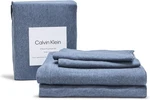 Calvin Klein King Size Sheets Set, Naturally Soft Cotton-blend Melange Jersey. Fixed Price $318.99.