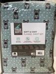 True North Soft And Cozy Flannel 3PC Sheet Set Size Twin Xl Aqua French Bulldog. Fixed Price $38.00.