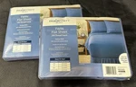 Mainstays Twin Flat Sheets Pks 200 Thread Count Cotton Cottage Blue 66" X 96". Fixed Price $18.00.