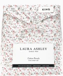 King Sheet Set Crisp Cool Cotton Percale Laura Ashley Evie Blush Pink Coral. Fixed Price $85.46.