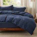 Duvet Cover Set Queen 90X90 4 Pieces Fitted Sheet Navy Bedsure Size Prewashed. Fixed Price $74.99.