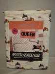 Hello Kitty Halloween Queen Sheet Set Witch On Broom & Pumpkins White 4 Piece. Fixed Price $29.00.