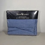 Ralph Lauren Irregular One Twin Flat Sheet Small Gingham Check Blue 200 Tc New. Fixed Price $29.99.