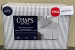 Chaps By Ralph Lauren 6PC King Sheet Set With 4 Pillowcases White/grey Stripes. Fixed Price $47.99.