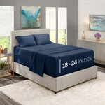 Nestl Size Sheet Set, 4 Piece Extra Deep Pocket Queen, 23 - Navy Blue. Fixed Price $38.44.