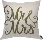 Mrs Letter Throw Pillow Cover Wedding Golden Artistic Luxury Font Case. Fixed Price $18.97.