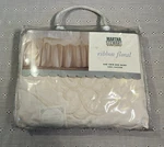 Martha Stewart Everyday Ribbon Floral Full Bedskirt Cotton Natural Twin Size. Fixed Price $27.96.