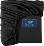 Lane Linen Fitted Sheet Only - 4 Way Stretch Knitted Deep Queen, Black. Fixed Price $22.66.