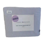 Tommy Hilfiger Queen Sheet Set 4PC, Cotton Percale, Cruising Stripe, New. Fixed Price $74.99.
