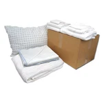 R & Textile WWX90003 Bedding And Bath Kit, Cotton, White. Fixed Price $87.65.