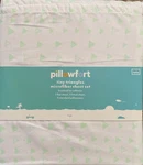 Pillowfort White & Mint Green Tiny Triangles Twin 3 Pc Sheet Set Microfiber New. Fixed Price $11.88.