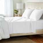 4 Piece Comfortable Cotton Jersey Bed Sheet Set, Includes Soft Flat And Fitted. Fixed Price $58.87.