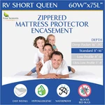 Rv Short Queen Mattress Protector (60" WX75 L) Waterproof Zippered Encasement Hy. Fixed Price $59.99.