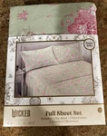 Wicked Katie Kime Full Sheet Set 4 Pc Super Soft, Green & Pink Print New. Fixed Price $24.99.