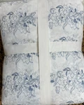 Pottery Barn Micha Floral Sheet Set Queen Blue Print Lightweight Cotton Nwt. Fixed Price $82.00.