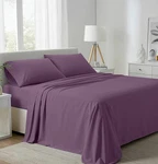 Carressa Linen Tulips Egyptian Cotton 800TC Full Size Sheet Set Plum. Fixed Price $40.50.