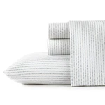 City Scene Full Size Sheet Set, 100% Long-staple Percale Cotton Bedding, Cr.... Fixed Price $47.92.