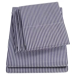 Queen Sheets Stripe Navy - 6 Piece 1500 Supreme Collection Fine Brushed. Fixed Price $46.19.
