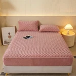 Pangzi Flannel Fitted Sheet,plush Thicken Mattress Cover Warm Twin, Pink. Fixed Price $55.14.