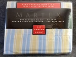 Martex King Flat Sheet Premium Wide Serenity Stripe Soft Yellow Blue 300TC Nos. Fixed Price $45.95.