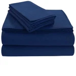 Tribeca Living Triple Brushed Soft Cotton Flannel Sheets Set, Full, Dark Blue. Fixed Price $87.98.