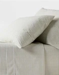 Twin/twin Xl 250 Thread Count Organic Sheet Set Green Stripe Threshold. Fixed Price $67.00.