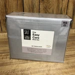 Salt Easy Care, 300 Thread Count, Cotton Sateen King Sheet Set Silver New. Fixed Price $37.99.