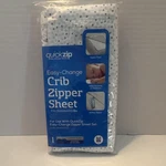 Quickzip Crib Fitted Sheet Cotton White Blue Gray Dots QZCT-1422. Fixed Price $19.99.