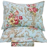 Qsh Floral Bed Sheets Set - Queen Size Shabby Peony Print Extra. Fixed Price $99.06.