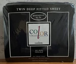 Vintage Cannon Color Classics Twin Deep Fitted Sheet Black Percale 180 Tc New. Fixed Price $25.00.