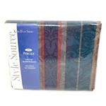 Vintage Sears Springmaid Teal Demask Stripe King Flat Sheet 180 Percale #7972-78. Fixed Price $25.67.