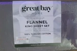 Great Bay Home Heavyweight Flannel King Sheet Set 100% Turkish Cotton,frost Grey. Fixed Price $56.79.
