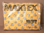 Nos Martex Percale Queen Fitted Sheet Yellow With Blue Flowers, Green Leaves. Fixed Price $29.99.