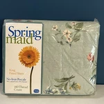 Springmaid Autumn Day Slate Bed Sheet King Fitted Floral No Iron Cotton Nwt. Fixed Price $45.00.