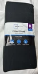 Mainstays Fitted Sheet Cotton Polyester Rich Black 300TC Moisture Wicking. Fixed Price $17.39.