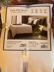 Grand Hotel Estate 265TC Cotton Sateen Flat Twin Sheet 3 Piece Set White New. Fixed Price $24.99.