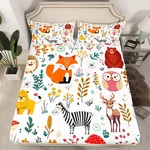 Erosebridal Kids Fox Fitted Sheet Twin Sizecute Cartoon Animals Bed. Fixed Price $57.57.