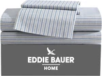 Crisp Cotton Percale Queen Sheets Set - Ticking Stripe Navy/green. Fixed Price $83.99.