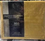 Grayson Collection 950 Thread Count Cotton Blend 4-PC Sheet Set Queen Jewel. Fixed Price $39.95.