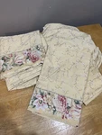 Croscill Rose Floral Yellow Full Sheet Set Flat Fitted Pillowcases Cottagecore. Fixed Price $59.99.