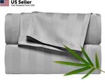 Pure Bamboo Sheets, Genuine 100% Organic Viscose Queen, Jacquard Silver. Fixed Price $158.16.