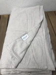 Peacock Alley Queen Size Flat Sheet Flannel Beige 92X106 Portugal Euc. Fixed Price $35.00.