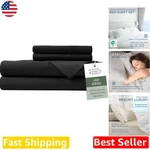 King 4PC Viscose Bamboo Sheets - Deep Pocket Breathable Luxury Black. Fixed Price $184.99.