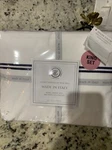 Tessitura Toscana Telerie Finest Linens Of Tuscany White/ Navy King Sheet Set!. Fixed Price $375.00.