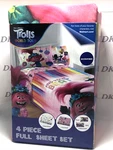 Trolls' World Tour "find Your Beat" 4 Piece Full Sheet W/reversible Pillowcases. Fixed Price $40.00.