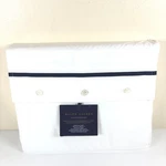 Ralph Lauren Palmer Percale Queen Flat Sheet Polo Navy Trim Organic Cotton New. Fixed Price $98.95.