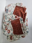Cozelle Rust Embroidered Trim Cabbage Rose Bed Sheet Set Full. Fixed Price $29.99.